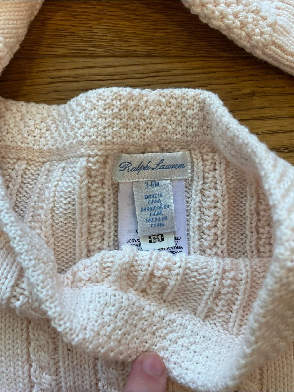 Ralph Lauren Baby Pink Organic Cotton Knit Cardigan and Pants